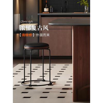 凳子餐家用可叠放圆凳凳40208结实耐用锈钢桌凳出租房高板客不厅