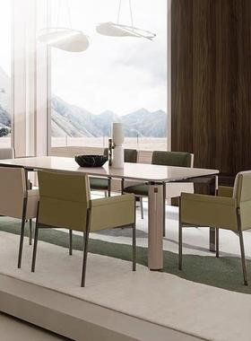 意式YCN极简餐椅简约家用单人休现闲椅计师代椅轻设奢靠背椅网红