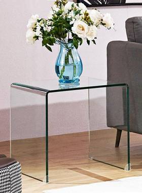 客厅玻璃角几25576边沙发几扫地机器人正方床形小茶几头柜伴边侣