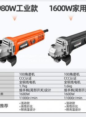 角磨机多功能打光磨大功率磨光机家用IRS抛切割机小型砂机轮手磨