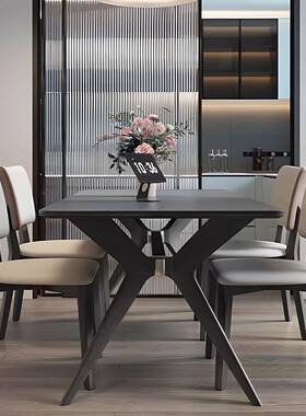 新款实木15363岩板桌客椅组户合现代简约小型餐厅厅餐饭桌意式西
