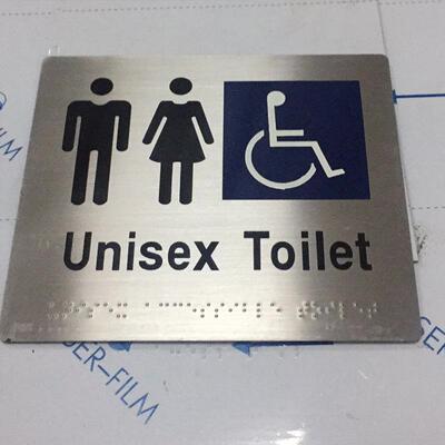 304#不盲锈钢人触摸标牌碍标识男女手洗间无障77525通道用有现货