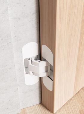 白色三维合EXT隐形门外十8字铰链暗开折叠门木页门生态暗藏可调10