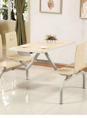 饭店用11049快餐桌合椅组学校堂专用连体餐桌椅小吃商店用餐桌经