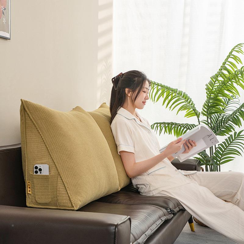三角沙发靠枕头靠垫大靠长方上形背靠背床垫大号榻榻H18米床大号