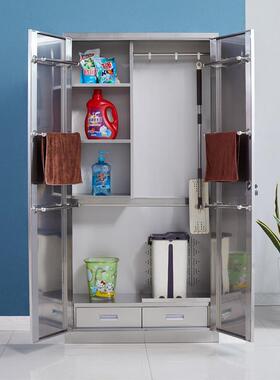 加洁厚不锈卫钢RYN清柜学校商场洁具存放柜扫把拖把具卫生工收纳