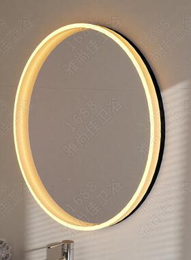 跨境圆形克力框魔智亚能镜触摸屏应除雾le发光DJU浴室镜感子d卫生