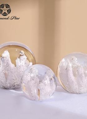 现30131饰代轻物奢创意水晶球装摆件视客厅玄关电柜置工艺品摆件