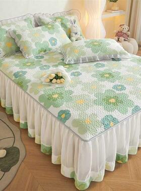 新款韩式公主磨毛风夹棉床裙套件全遮丑防滑透气四豪YNN华季床裙