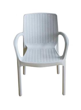 户5496外PP一体料成型仿藤塑P胶椅简餐约休闲扶手塑料椅增强P塑椅