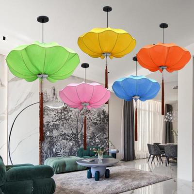 款中布艺莲花吊灯笼中式国风典饭店餐BTN厅商场新婚礼装古饰吊挂