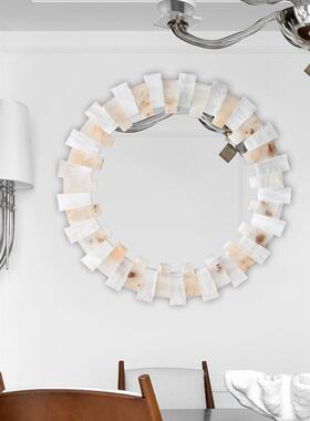 天然晶水石装饰镜简约个镜客厅玄关背景晶F181230镜轻奢性新款子