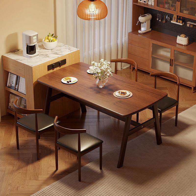 餐桌快餐店加厚长方形餐桌椅组合家用商用简约原木色吃饭桌子椅子