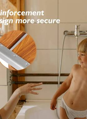 跨境teu热销墙式不锈钢卫生折间洗澡挂凳适68263老化改造实木叠淋