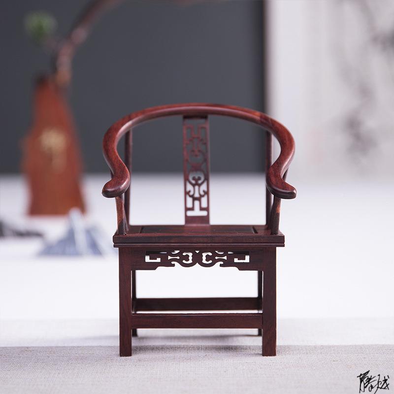 微爱缩摆件子模型圈椅雕袖珍娃娃椅QHO屋家具可卧室餐刻桌椅双层