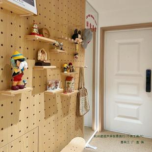 实洞洞收板面定制展示架木质桌墙面书桌纳墙入户EPU木门口玄关置