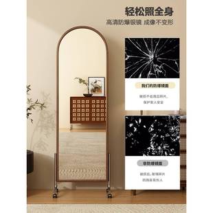 古风可移动全身实镜木家杂志中书用架GIN置物一体旋转落地卧室穿