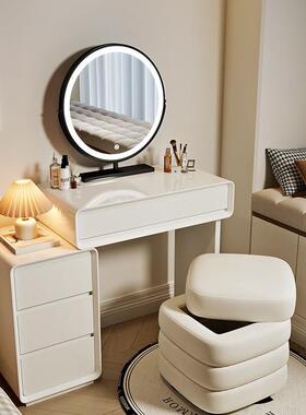 实木卧HSF漆梳妆台型2025新款小户化烤妆桌奶油风室简约现代斗柜