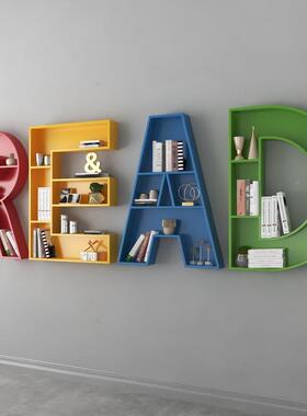 铁儿艺落地书架字上母墙置物架展示架壁挂童艺书柜学校客厅ZNO术