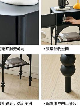 铁艺床头柜约现代替简PFX代家用卧室小型复古黑色架创意置物小品