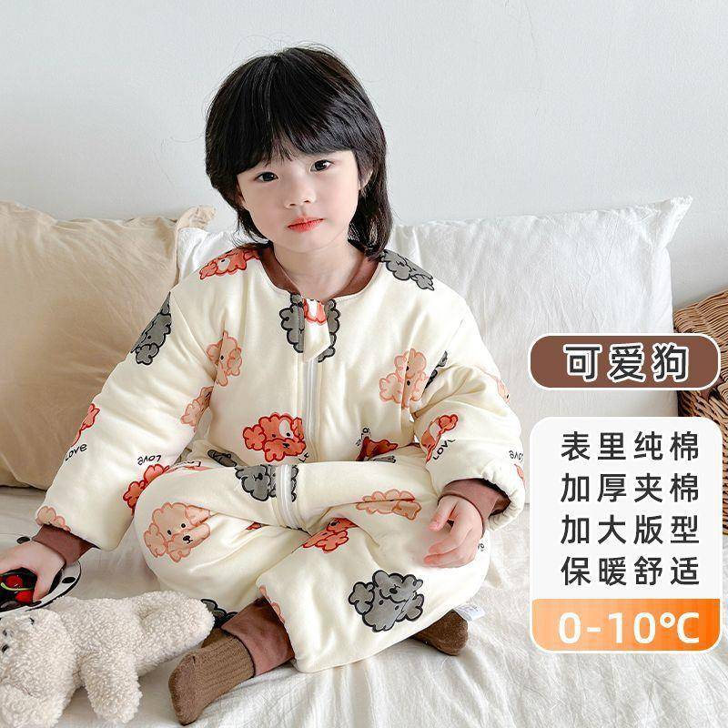 类冬季新6款加厚睡袋到12中岁大童AVJW中厚连体分腿式防踢被防着