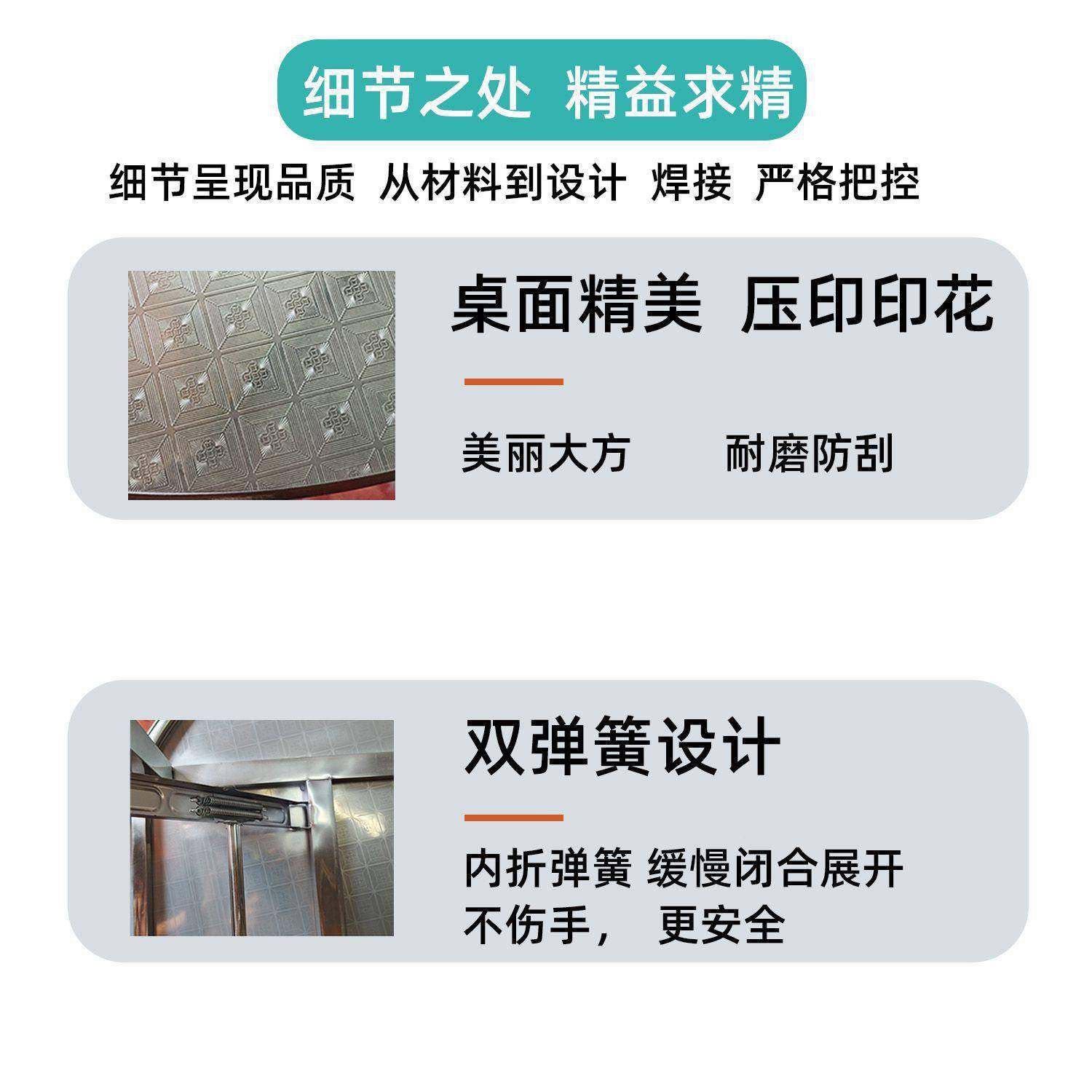 酒席水席地摊不桌圆桌锈钢桌锈钢不流AUE圆桌可折叠桌家用餐桌大