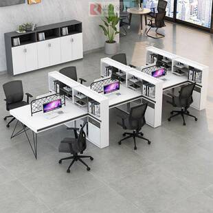 上海组职办公桌椅合约办工作桌员4四人位卡简座工业85076风财务办