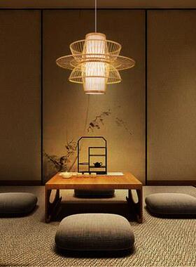 新中式编吊灯客厅餐厅中国IFY风气茶室吊大灯复饰古工程装竹竹艺