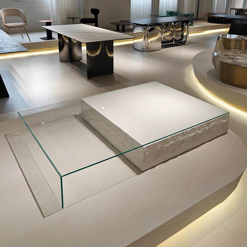 现代轻奢诧寂风洞石创意茶几客厅小户型钢化玻璃几实84914矮木组,饰品/流行首饰/时尚饰品新,DIY配件,淘宝优惠券,粉丝福利购,淘宝优惠卷