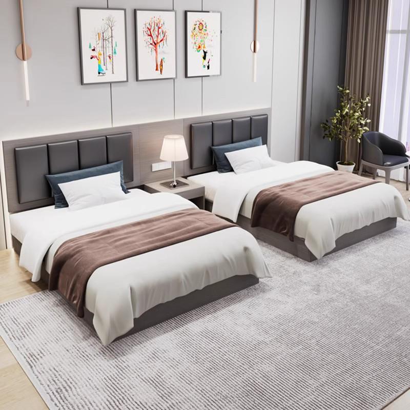 酒店双家标间单间具全ZUQ套客房公寓民宿快单人捷床箱宾馆专用床