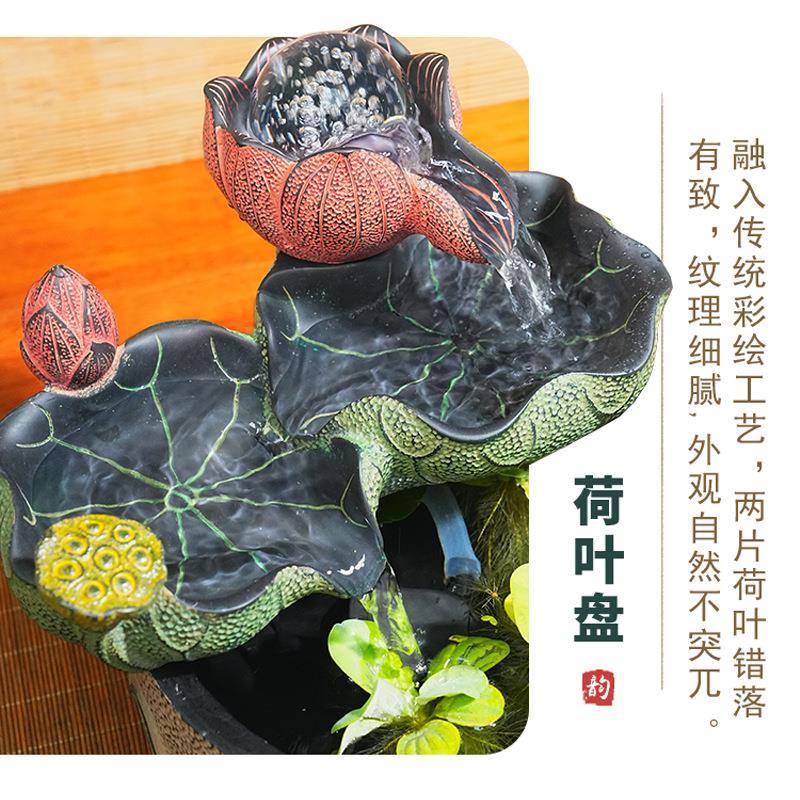 时来运转玄关流水生财流水摆件水晶球水景循环水鱼缸招财风水轮