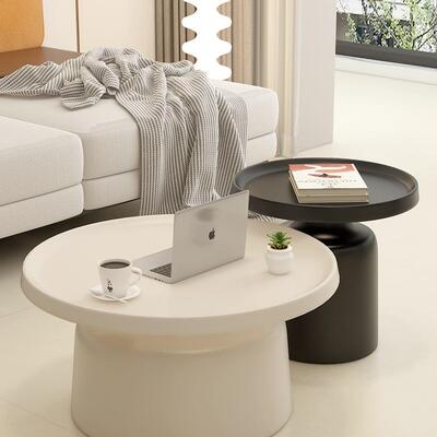 奶油风阳客厅家用30119圆形组合茶几代约小户型沙发边现几极简简
