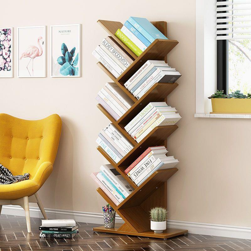 实木树形书架厅橡胶AKN客木间落地置物架酒店书房家用节省空收纳