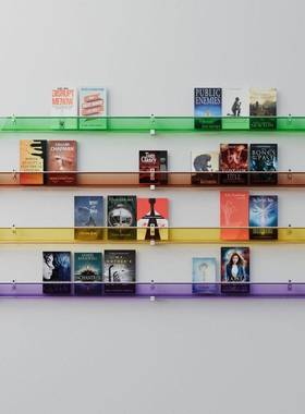 轴克力架杂志架置物光设计师款墙上创意书报架亚克力置物89950架