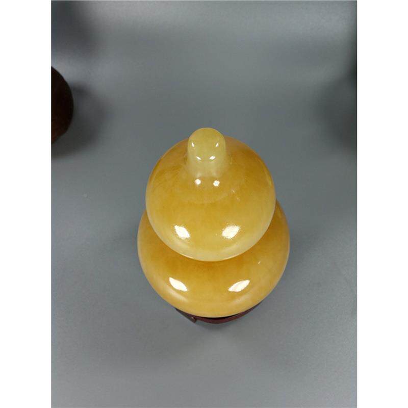 天然原招石雕刻黄玉葫芦件酒财柜玉雕装饰福禄寿摆客厅RRA玄关工