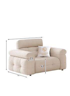 零靠动多功能沙发猫抓布艺小户LUH型可调头等舱节云朵直排电奶油