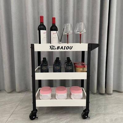 绿色三层小推车业滚风工具车手推车58518静音轮花收纳零件移工动