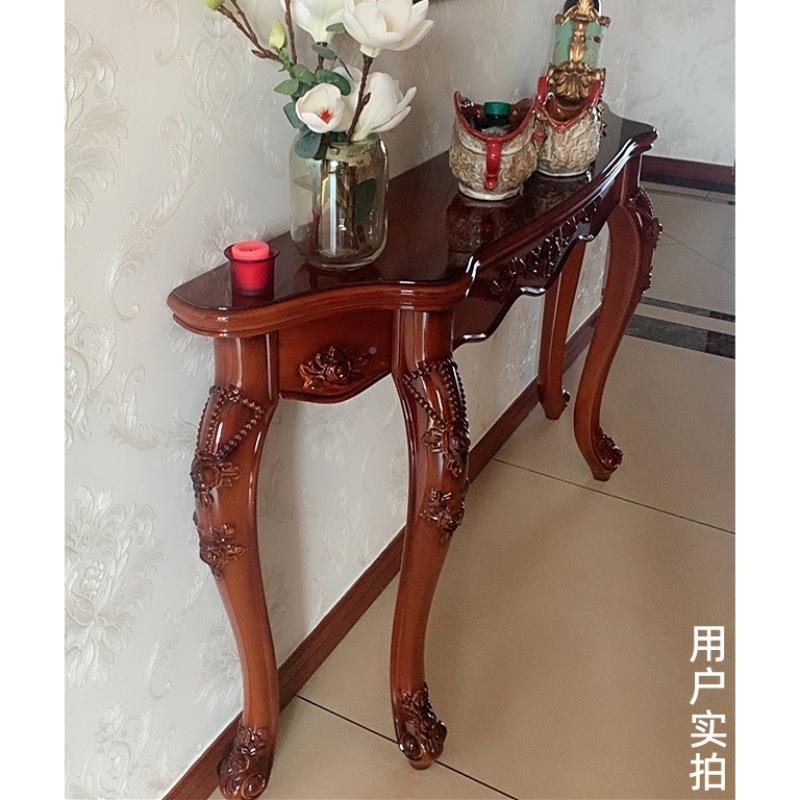 案美式玄关桌子靠QSU墙欧式关玄柜沙发背柜后背几墙边柜半圆窄条