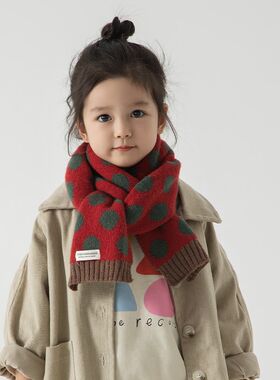 儿童围巾冬季女童针织毛线男童宝宝护颈保暖围脖韩版潮搭秋冬小童