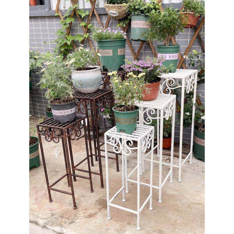 式落地花盆置物架美复古铁艺花FYU凳户外院盆阳台层次阶庭梯栽花