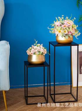 饰属植BMU物支底架高花架圆柱座支架桌子婚礼中心摆客厅角金花盆