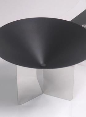 极简现代灰色漏斗金支架桌果样板房售楼属处茶几餐桌面软MSY装饰