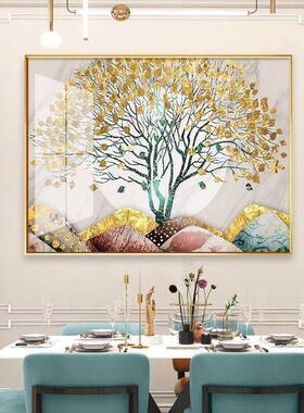 饭厅餐装饰画w+rK2aVy背轻厅现奢风格墙面挂画代简约歺餐桌壁画景