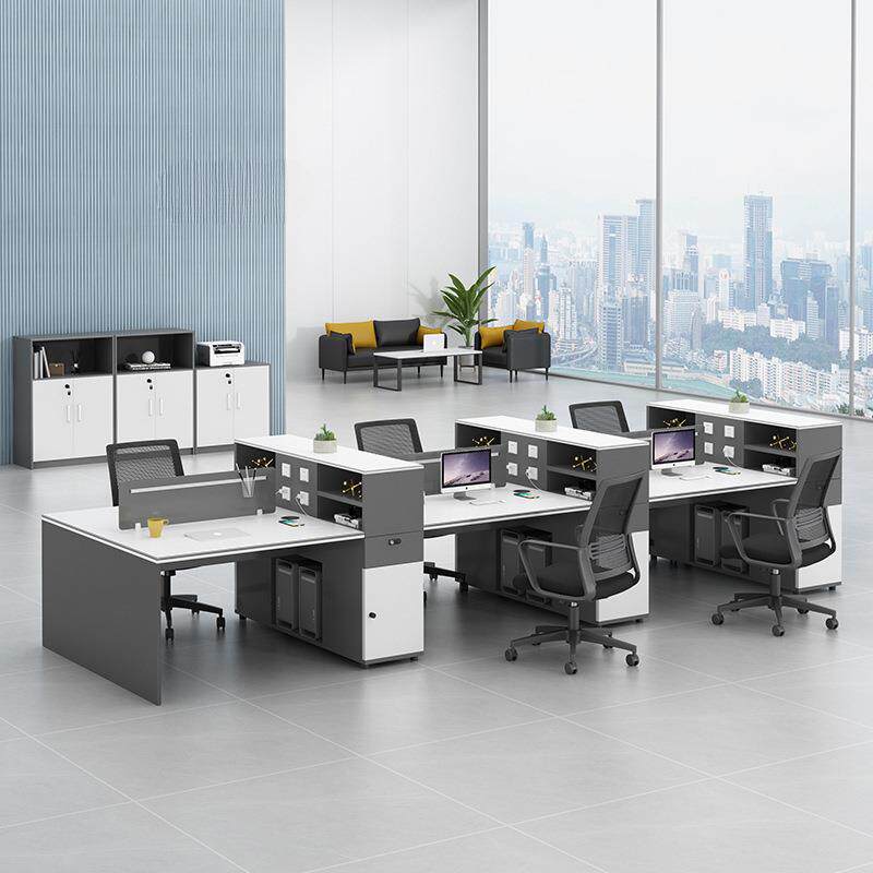 简约现代职办工公4桌椅组合双6人位办公室B-Z-201员工财务电脑桌