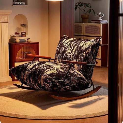 夏季轻奢水墨未知画摇复古椅家单人卧室*用厅客阳台懒人沙发休闲