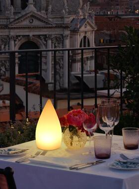 灯L饰ED充电遥控地水滴灯户ZRI外酒吧餐厅装小夜七彩创意落装饰桌