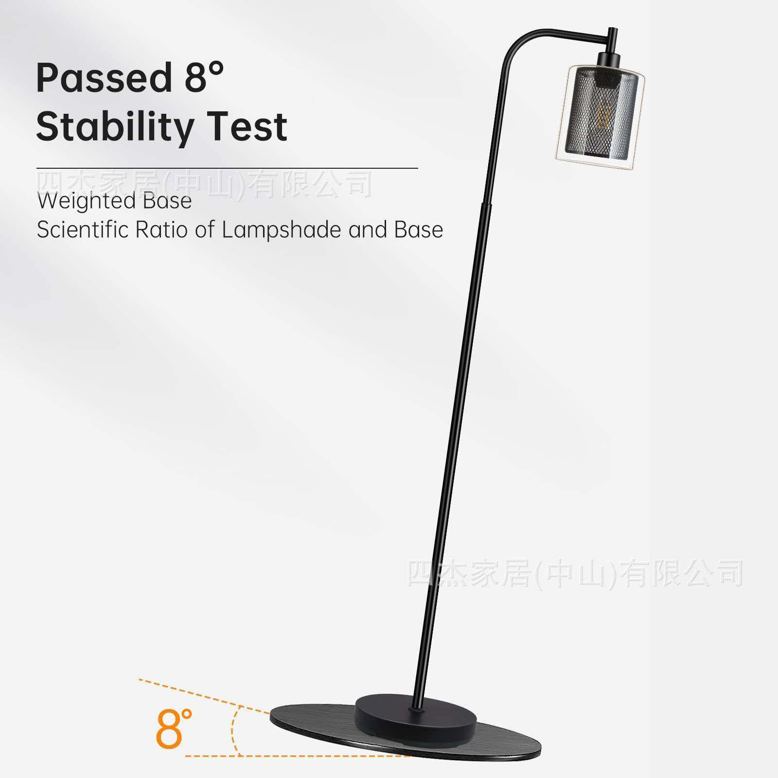 爆设款玻20568璃工业网设格计现简约计复古双灯罩代落地灯