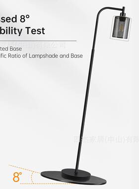 爆设款玻20568璃工业网设格计现简约计复古双灯罩代落地灯