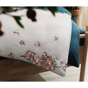 100支新中式床上上风RQT四件套全棉纯棉中国绒刺绣绣花长纯棉床用