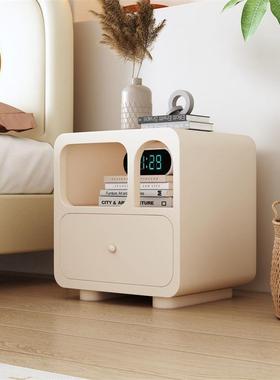 北洞欧奶油风isn床头柜白色装饰边柜现小代木森斯62卧室穴收纳柜